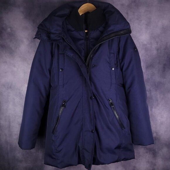 Andrew Marc Down Puffer Jacket Parka Real Fur Trim - Picture 1 of 7